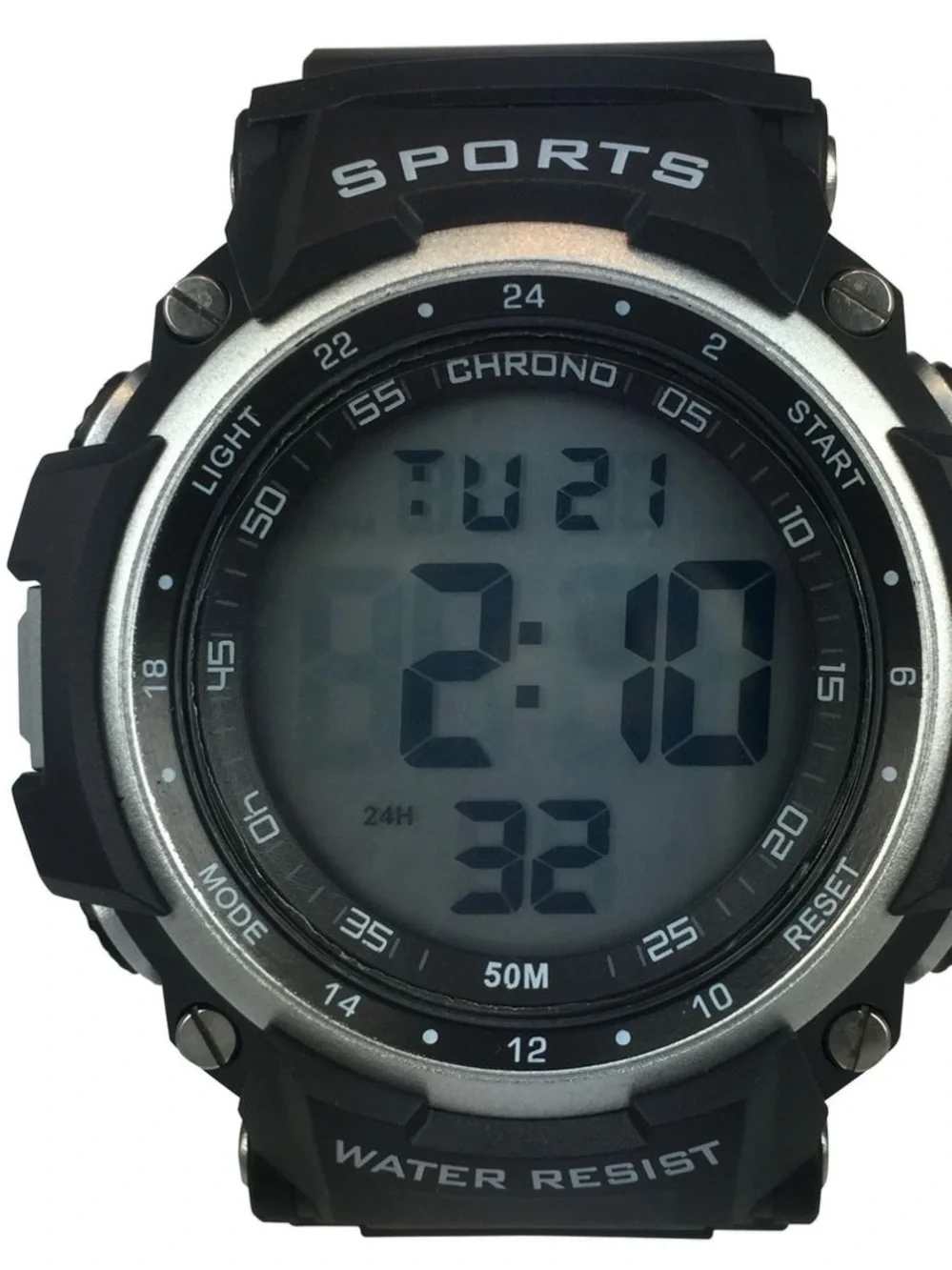 George Men's Digital Sport Wristwatch Plastic Strap